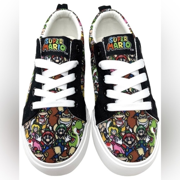 Super Mario Brothers Game Over Nintendo Lace Up Shoes New with Tags Boy or Girls - Picture 2 of 7